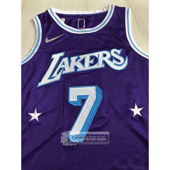 Camiseta Los Angeles Lakers Carmelo Anthony NO 7 Ciudad 2021-22 Violeta
